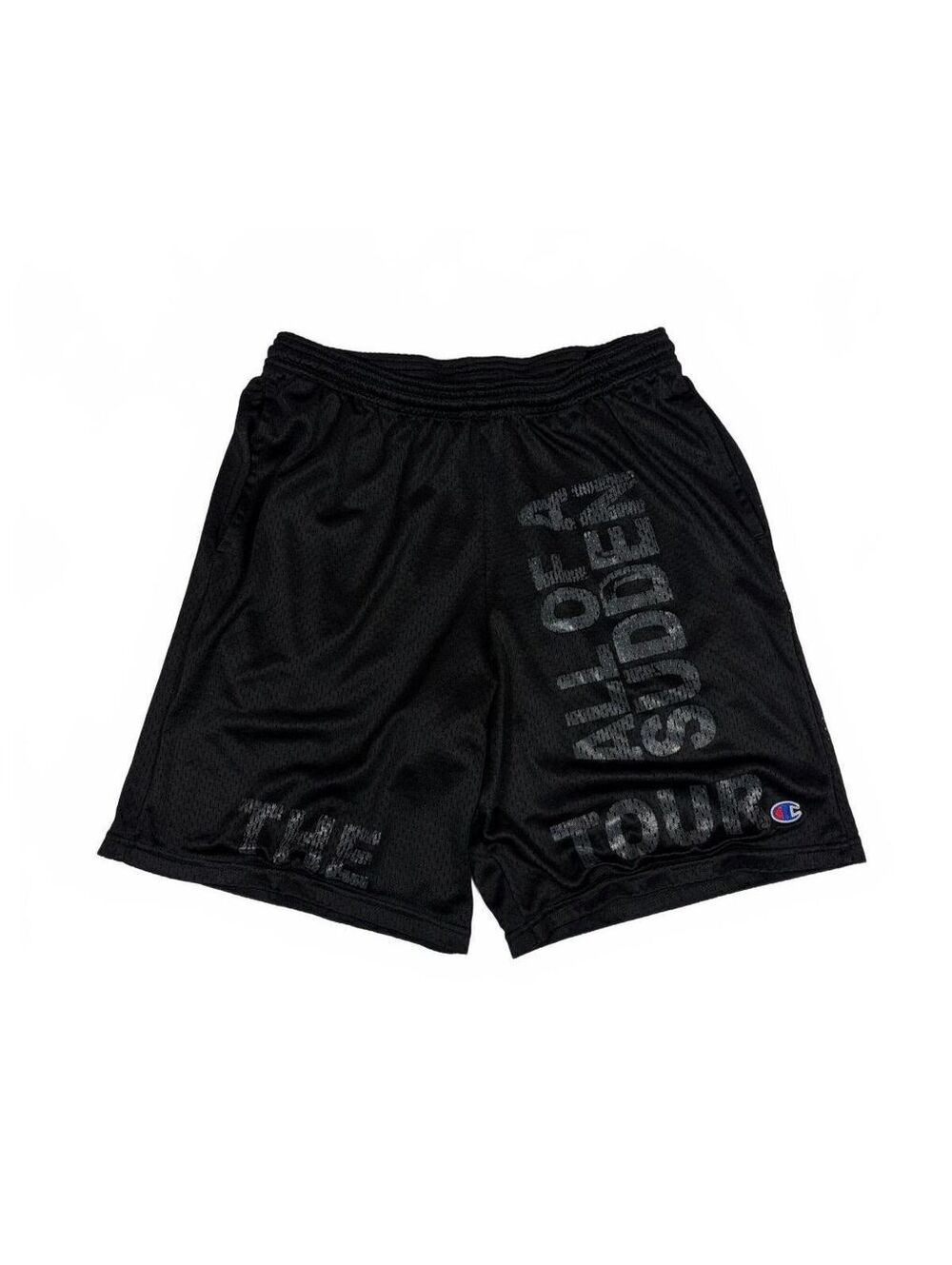 Streetwear Champion The All of a Sudden Tour Mesh Shorts Mens S Black Drawstring